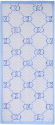 Liu Jo Grijze Sjaal met Cerulean Blauwe Rand Gray Dames - Foto 2