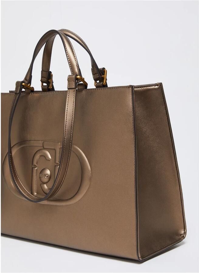 Liu Jo Bronzen Shopper met ritssluiting Brown Dames