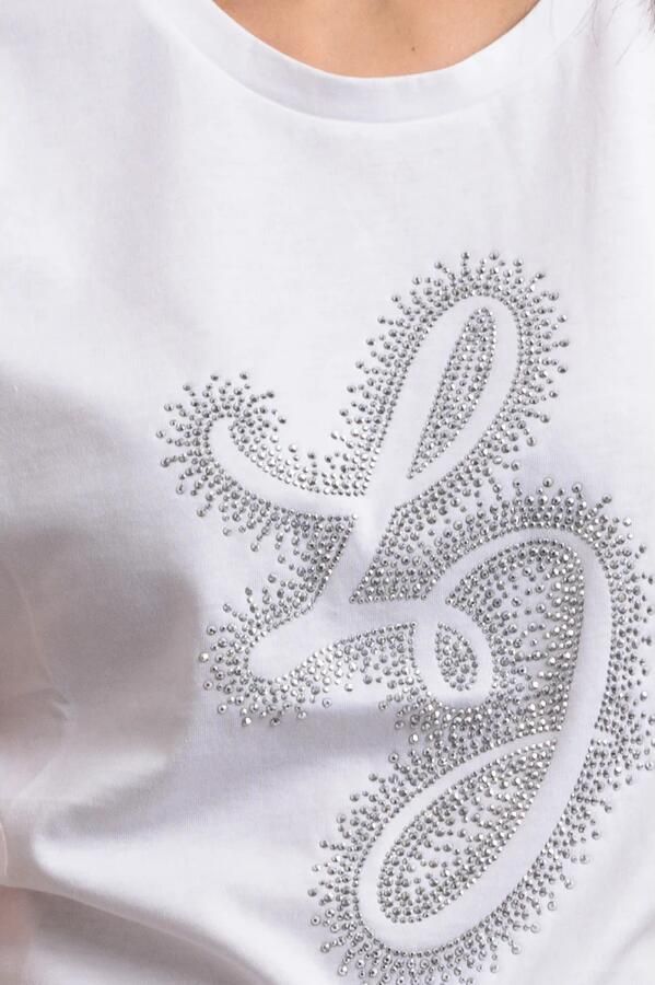Liu Jo White T-shirt met siersteentjes - Foto 2