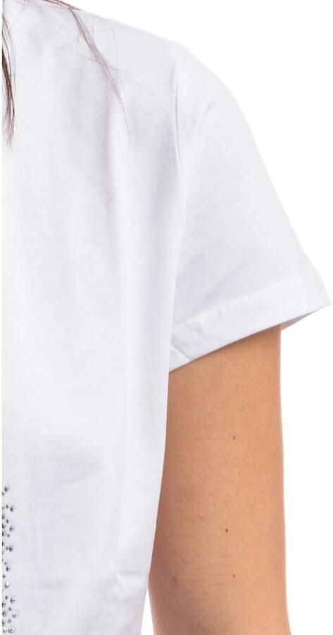 Liu Jo White T-shirt met siersteentjes - Foto 4