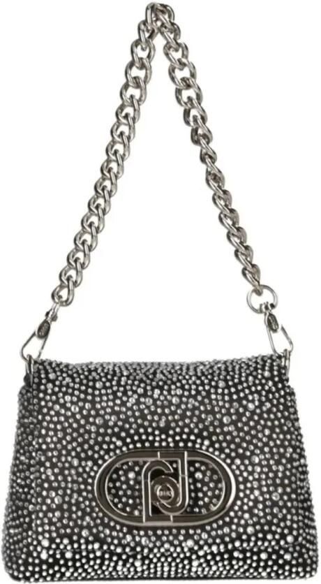 Liu Jo Puffy Satijnen Schoudertas met Strass Black Dames - Foto 4