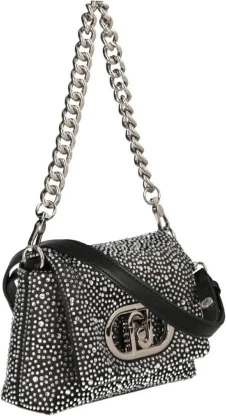 Liu Jo Puffy Satijnen Schoudertas met Strass Black Dames - Foto 2