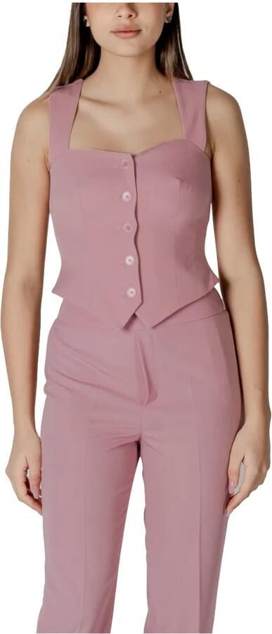 Liu Jo Roze V-hals Mouwloos Gilet Pink Dames - Foto 3