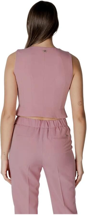 Liu Jo Roze V-hals Mouwloos Gilet Pink Dames