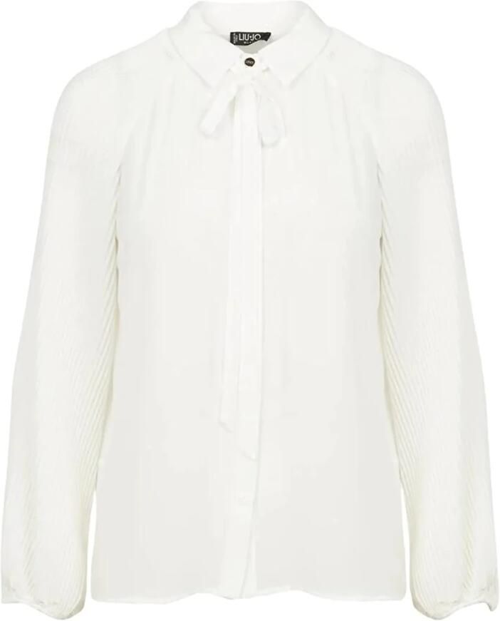 Liu Jo Crème Blouse met Strik Kraag White Dames