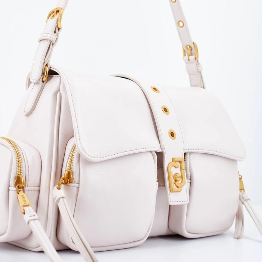 Liu Jo Beige Schoudertas van Imitatieleer met Goudkleurig Logo Beige Dames - Foto 2