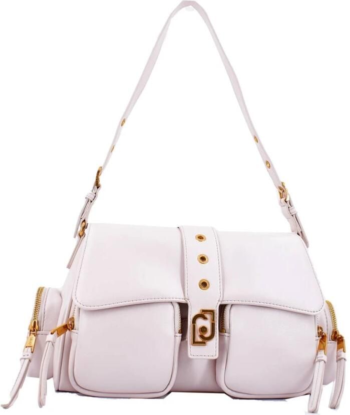 Liu Jo Beige Schoudertas van Imitatieleer met Goudkleurig Logo Beige Dames - Foto 4