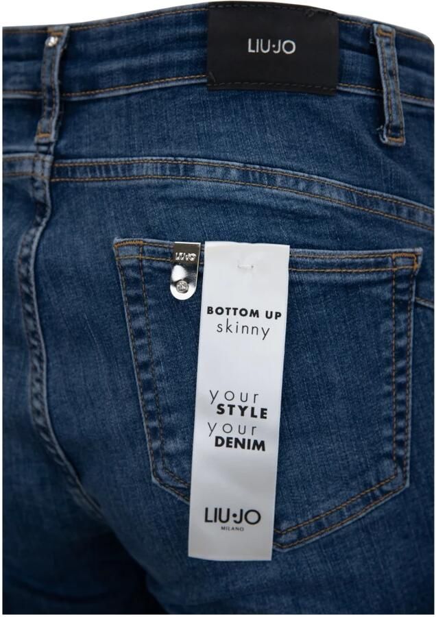 Liu Jo Hoge Taille Skinny Jeans met Gebruikt Effect Blauw Dames