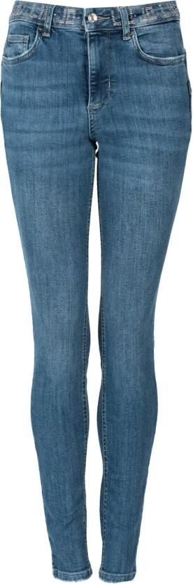 Liu Jo Slim-Fit Blauwe Jeans met Branding en Stenen Blauw Dames - Foto 7