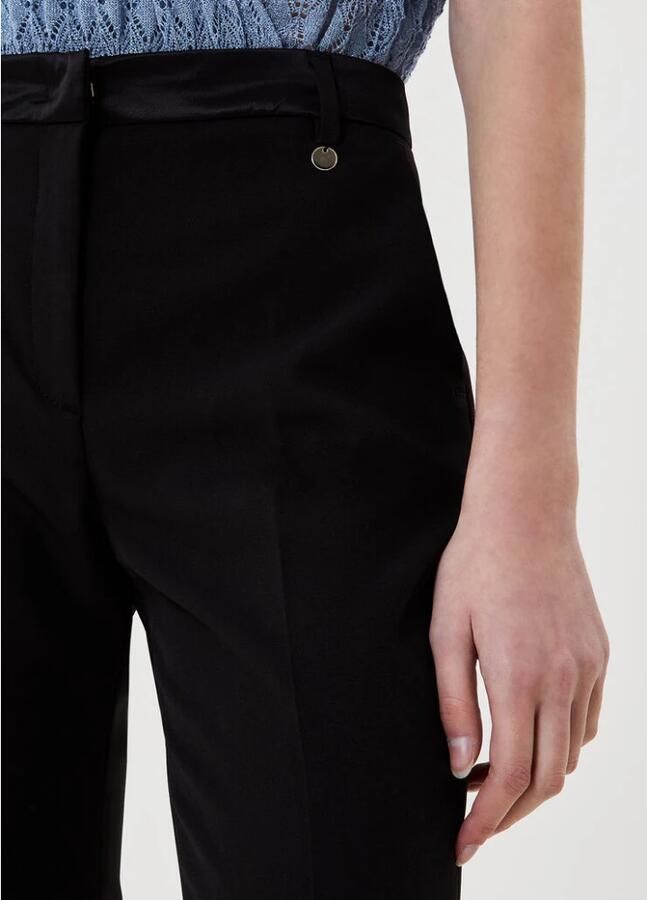 Liu Jo Zwarte Chino Broek met Elastiek Black Dames