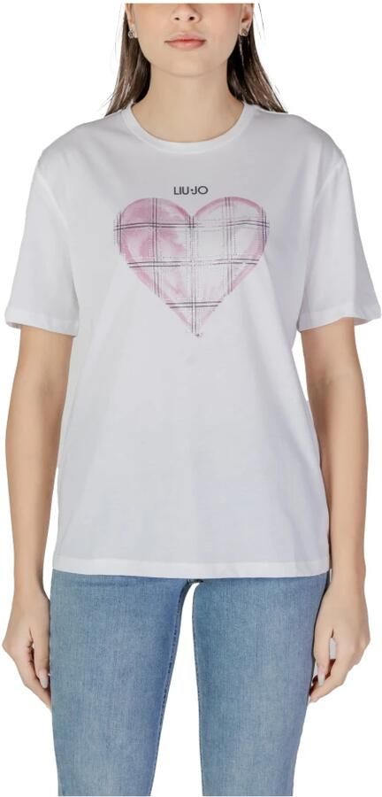 Liu Jo Stijlvol Bedrukt Katoenen T-Shirt White Dames