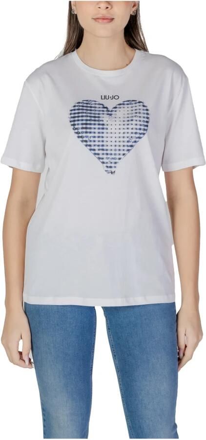 Liu Jo Stijlvol Bedrukt T-shirt voor Vrouwen White Dames - Foto 2