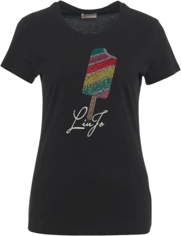 Liu Jo Stijlvol T-shirt voor mannen en vrouwen Black Dames