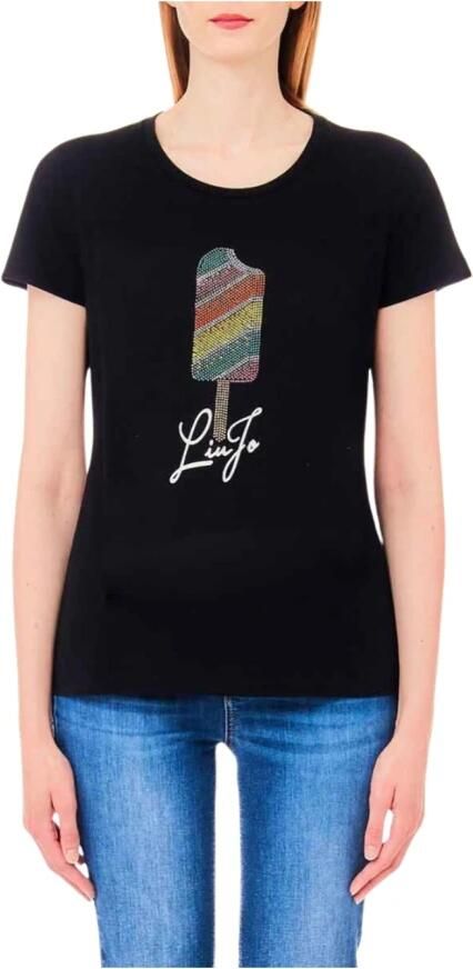 Liu Jo Stijlvol T-shirt voor mannen en vrouwen Black Dames - Foto 3