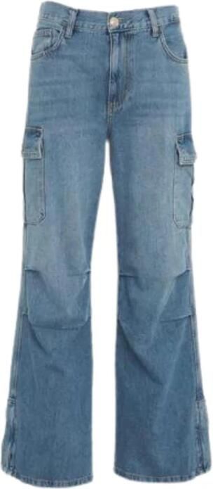 Liu Jo Low waist straight leg cargo jeans Mo blauw
