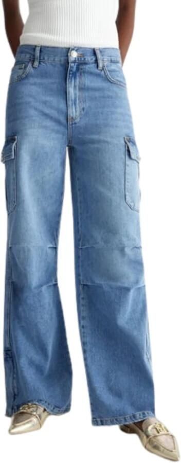 Liu Jo Low waist straight leg cargo jeans Mo blauw - Foto 3
