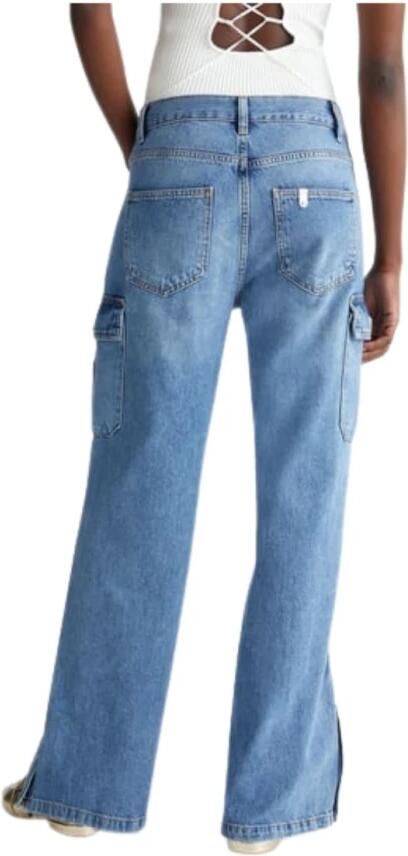 Liu Jo Low waist straight leg cargo jeans Mo blauw - Foto 2