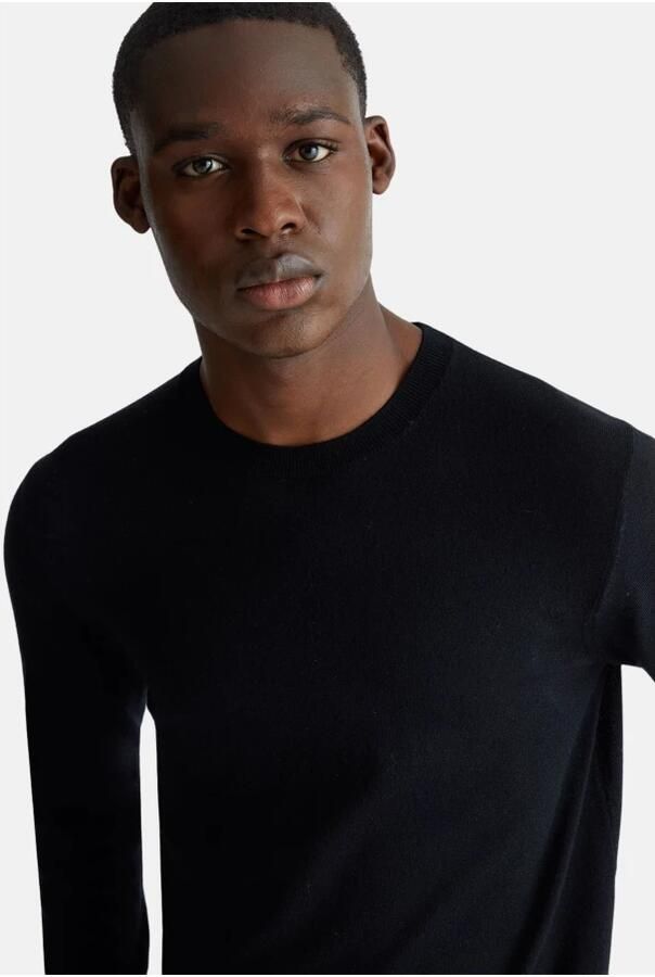 Liu Jo Zwarte Wollen Trui Essentiële Moderne Stijl Black Heren - Foto 3