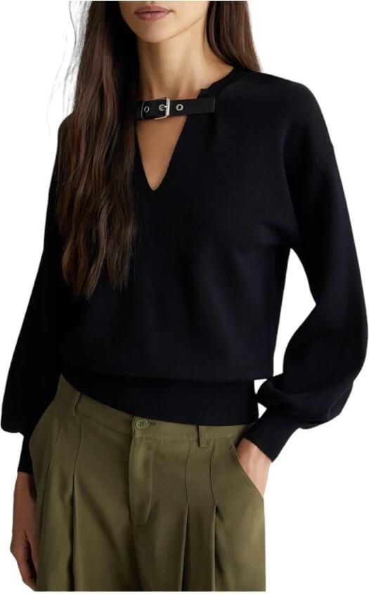 Liu Jo Dames Trui met Bandje aan de Voorkant Black Dames - Foto 7
