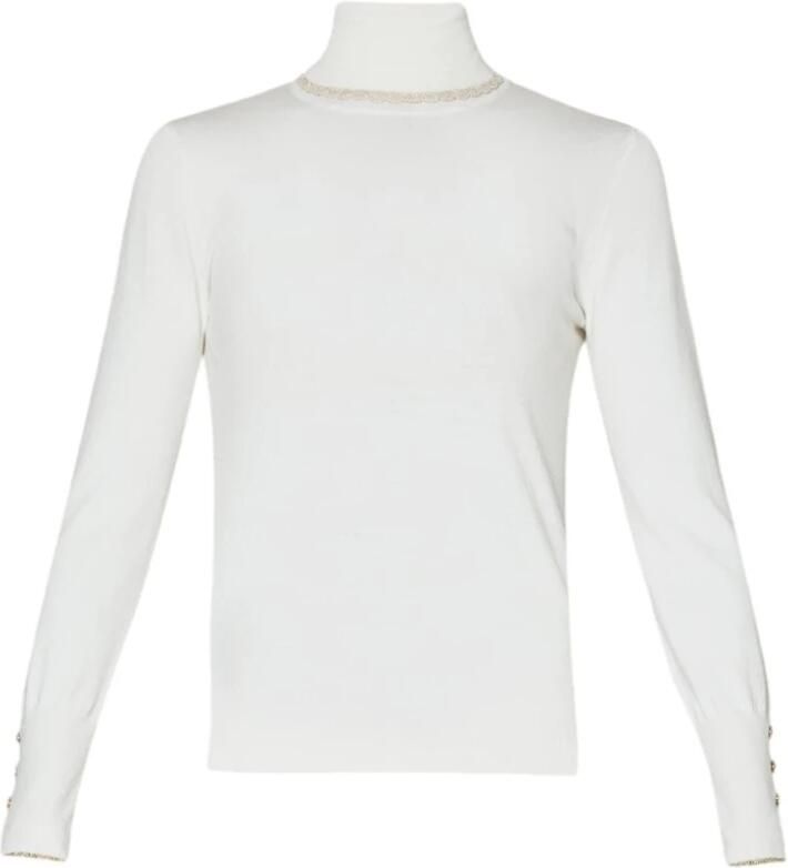 LIU JO Dames Truien & Vesten Ecs Maglia Chiusa M l 1 Gebroken Wit - Foto 7