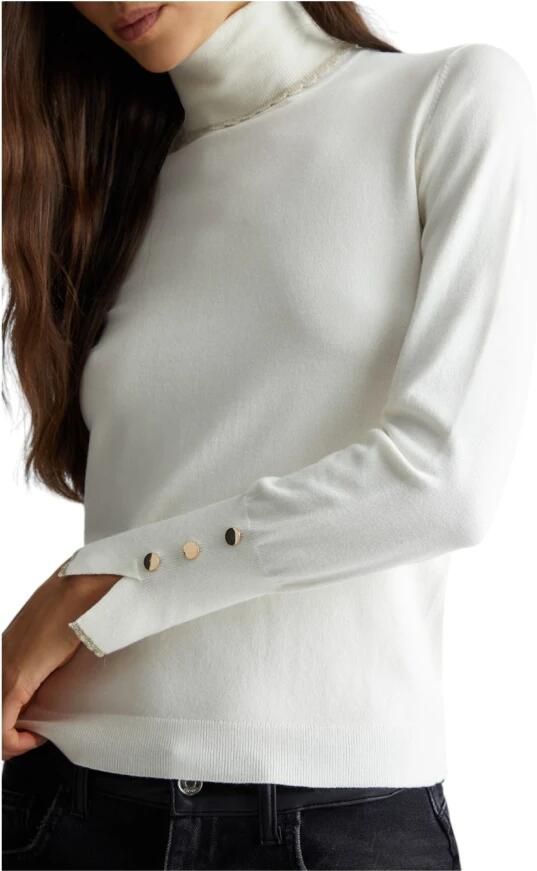 LIU JO Dames Truien & Vesten Ecs Maglia Chiusa M l 1 Gebroken Wit - Foto 3