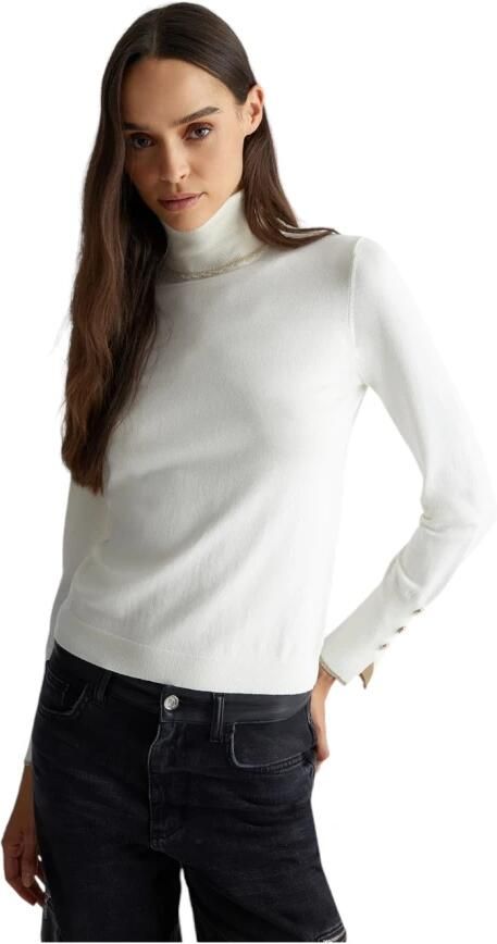 LIU JO Dames Truien & Vesten Ecs Maglia Chiusa M l 1 Gebroken Wit - Foto 4