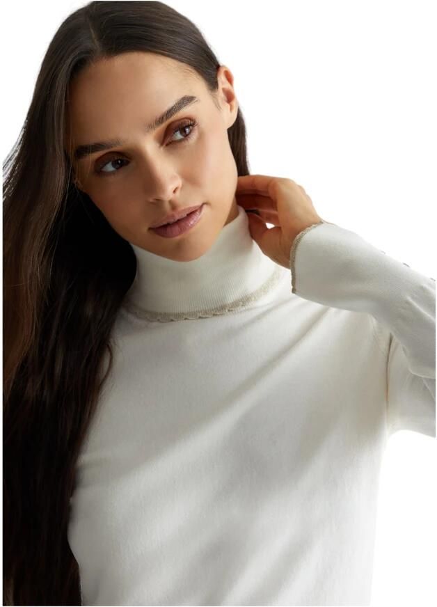 LIU JO Dames Truien & Vesten Ecs Maglia Chiusa M l 1 Gebroken Wit