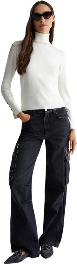 LIU JO Dames Truien & Vesten Ecs Maglia Chiusa M l 1 Gebroken Wit - Foto 6