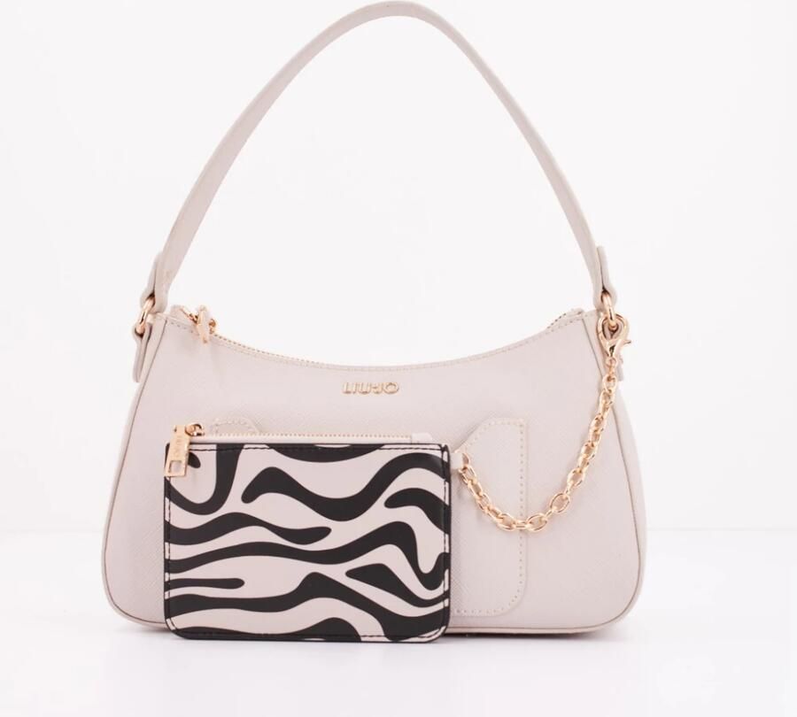 Liu Jo Champagne Saffiano Schoudertas Saffiano Schoudertas Beige Black Dames