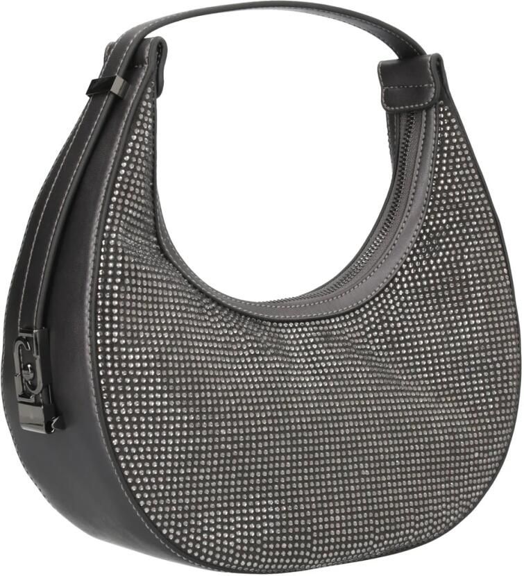 Liu Jo Strass Schoudertas met Logo Details Gray Dames