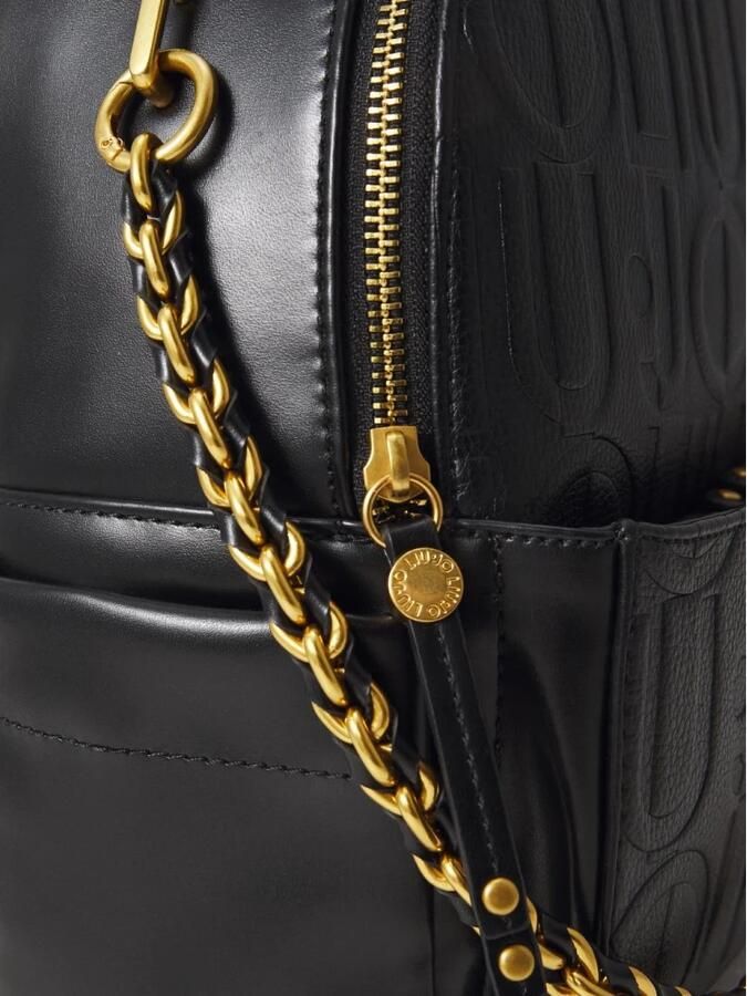 Liu Jo Zwarte Elegante Rugzak met Fonkelende Details Black Dames
