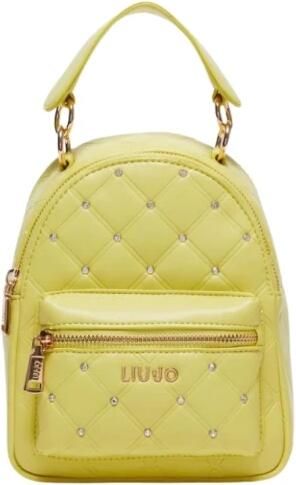 Liu Jo Geel Gewatteerde Rugzak met Kristallen Versiering Yellow Dames