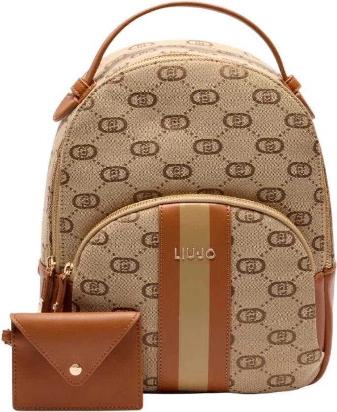 Liu Jo Jacquard rugzak met verstelbare bandjes Beige Dames - Foto 11