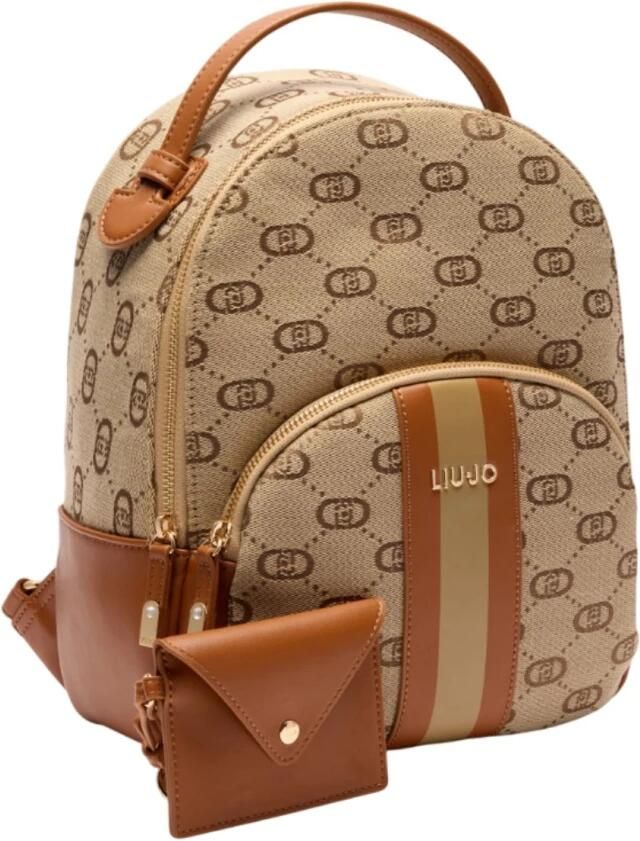 Liu Jo Jacquard rugzak met verstelbare bandjes Beige Dames - Foto 13