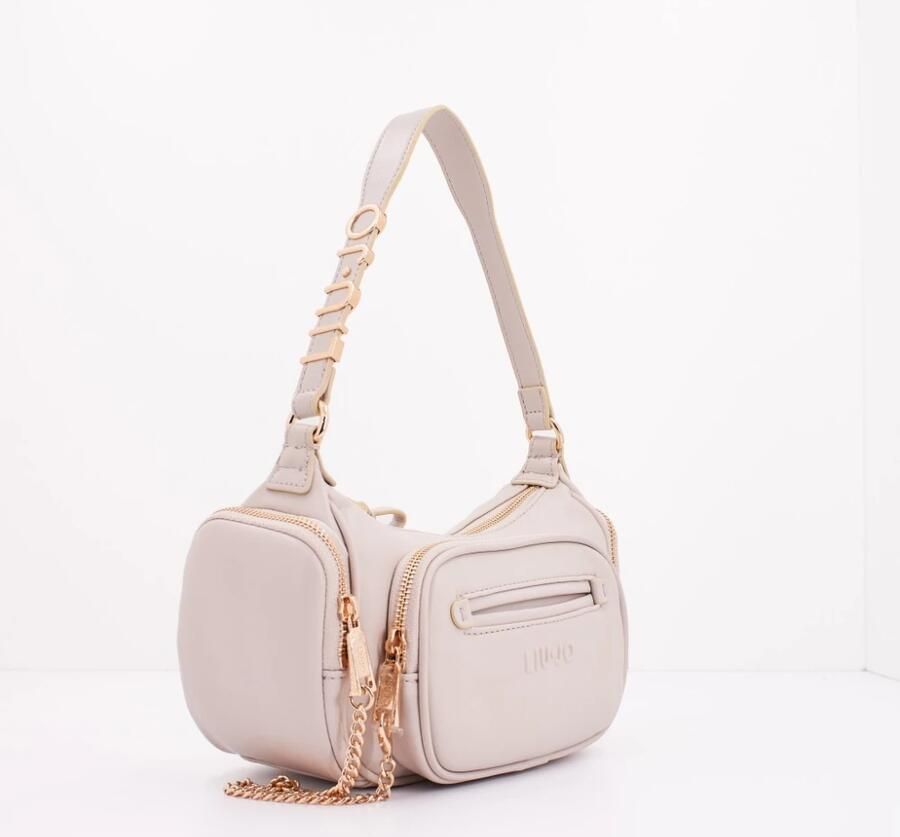 Liu Jo Eco Leren Handtas met Metalen Letters Beige Dames
