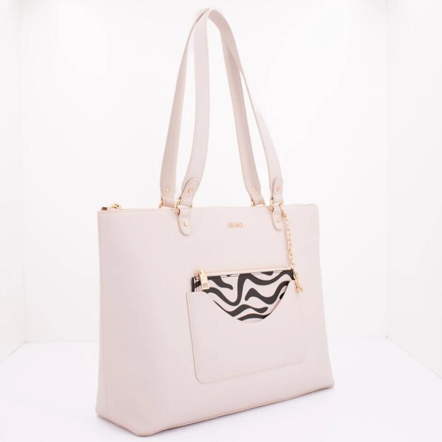 Liu Jo Champagne Shopper Tas met Afneembare Pouch Beige Dames
