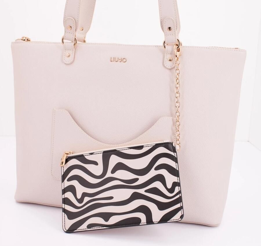 Liu Jo Champagne Shopper Tas met Afneembare Pouch Beige Dames - Foto 3