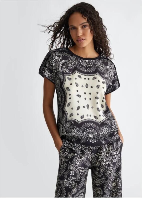 Liu Jo Kleurrijke Veelzijdige T-shirt Zwart Multicolor Dames