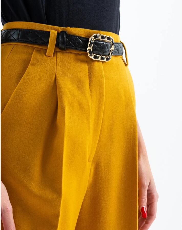 Liu Jo Donkergele Tapered Broek Yellow Dames - Foto 3