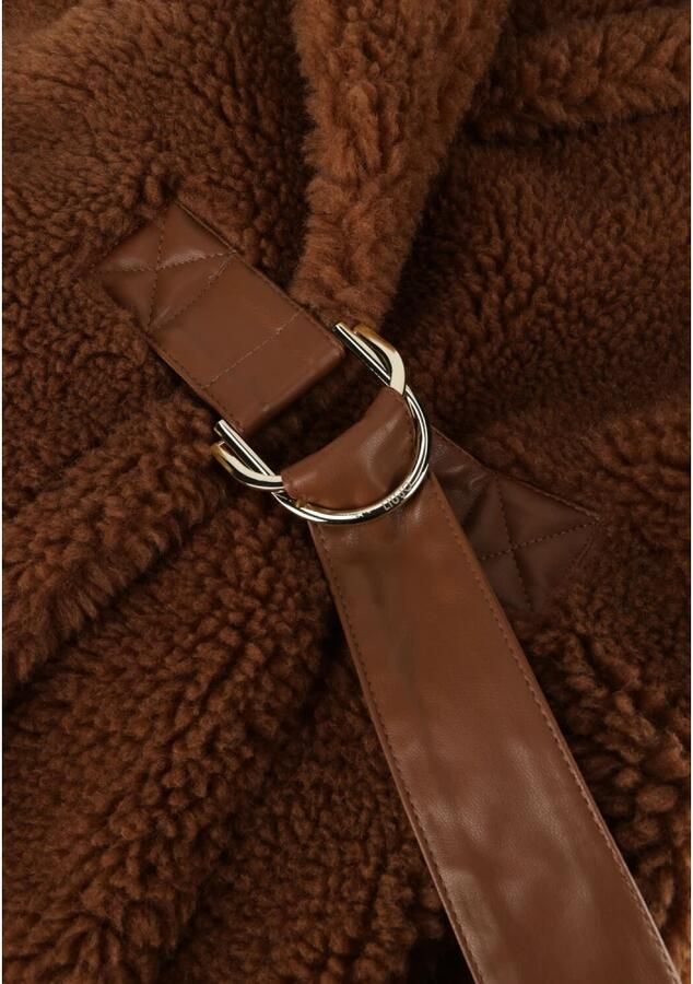 Liu Jo Bruine Faux-Shearling Double-Breasted Jas Brown Dames