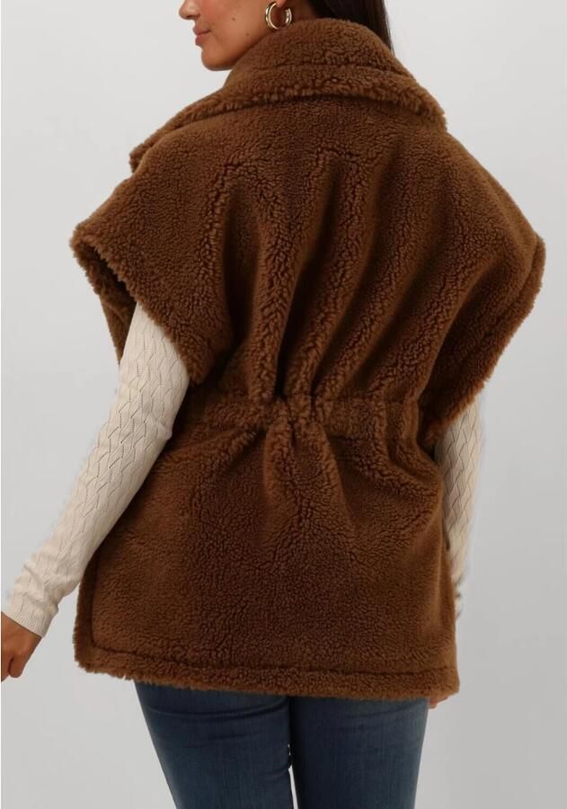 Liu Jo Bruine Faux-Shearling Double-Breasted Jas Brown Dames - Foto 2