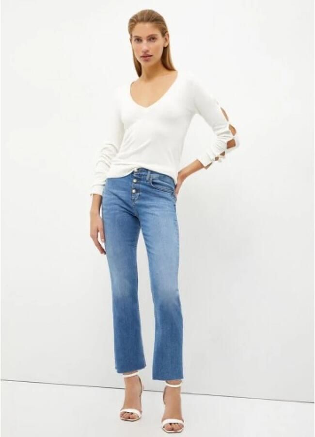 Liu Jo Cropped Denim Jeans met elastische inzet Blue Dames - Foto 3