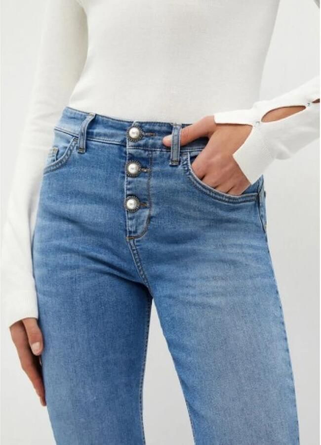 Liu Jo Cropped Denim Jeans met elastische inzet Blue Dames - Foto 4