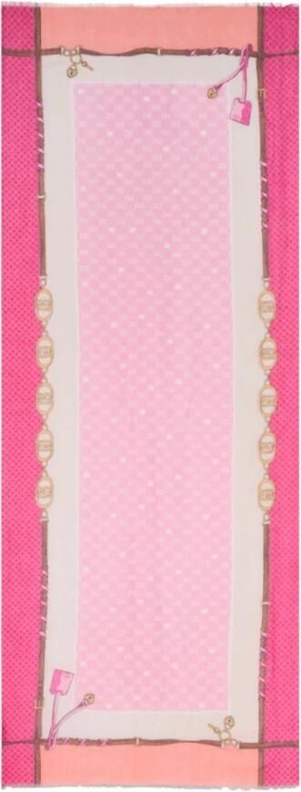 Liu Jo White Sjaal met franjes model 'VALENTINO' - Foto 4