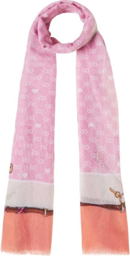 Liu Jo White Sjaal met franjes model 'VALENTINO' - Foto 3