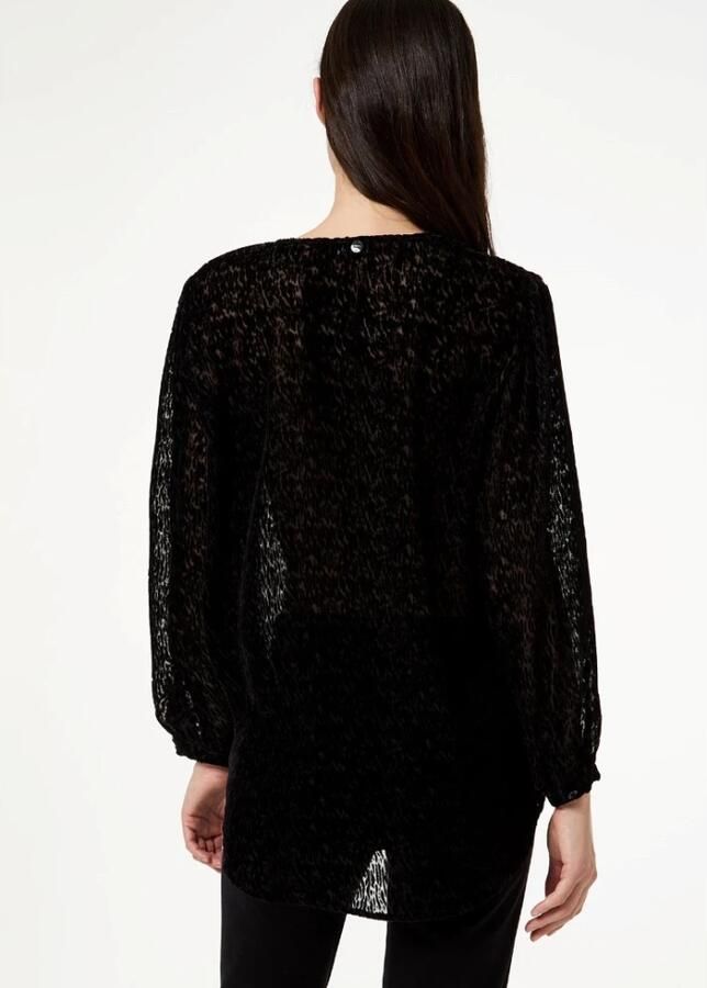 Liu Jo Velvet Devore Blouse Black Dames - Foto 3