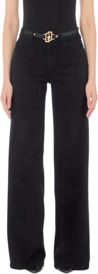 Liu Jo Zwarte Flare Riem Hoge Taille Jeans Black Dames - Foto 7