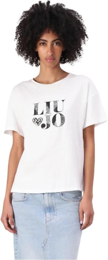 Liu Jo Katoenen T-shirt met korte mouwen voor vrouwen White Dames - Foto 4