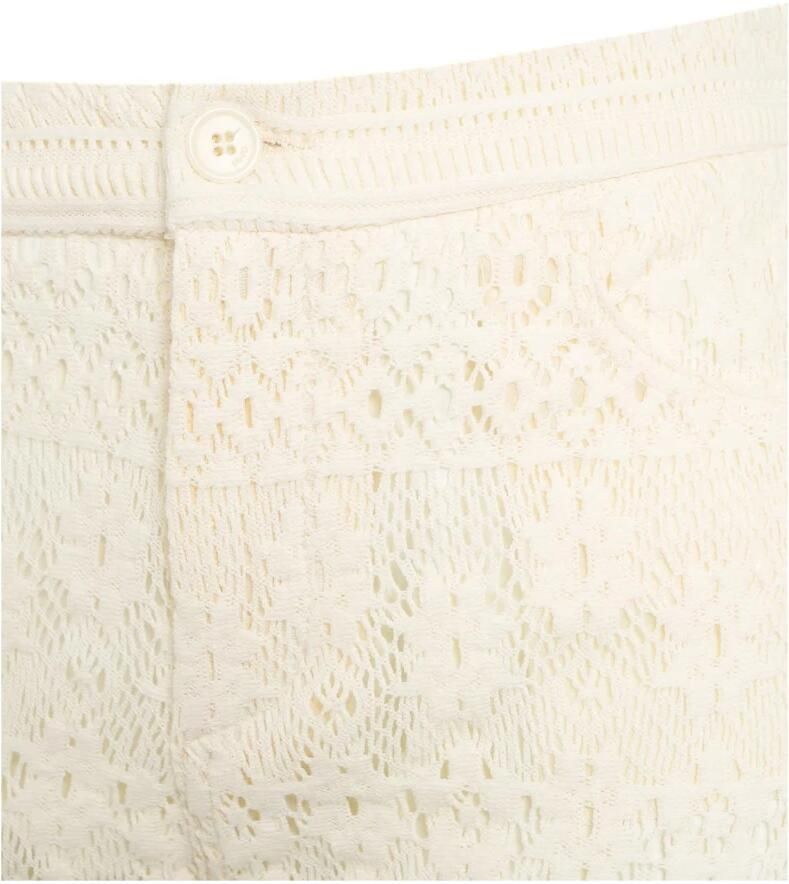 LIU JO Dames Broeken Pizzo Macrame Tp Pants Creme - Foto 5