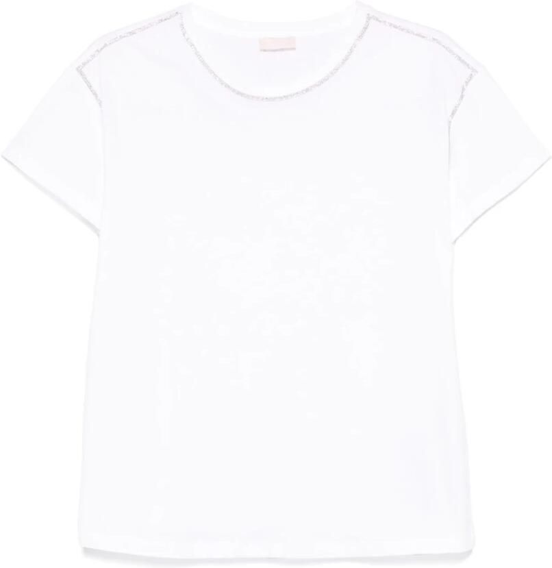 Liu Jo Elegante Rhinestone Ronde Hals T-Shirt White Dames - Foto 3